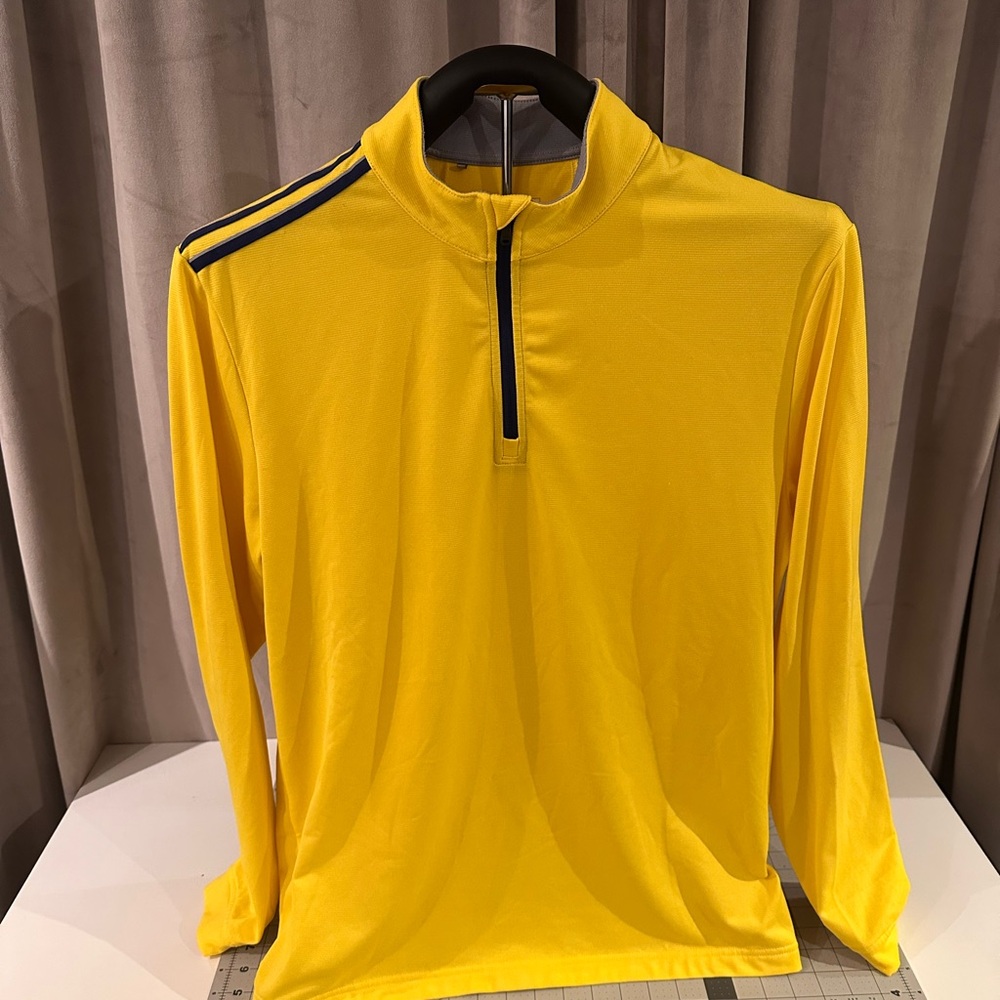 Adidas Yellow and Blue Quarter-Zip Top
